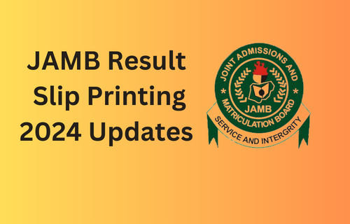 JAMB 2024 result slip printing updates with JAMB logo on nice graded backgrouund